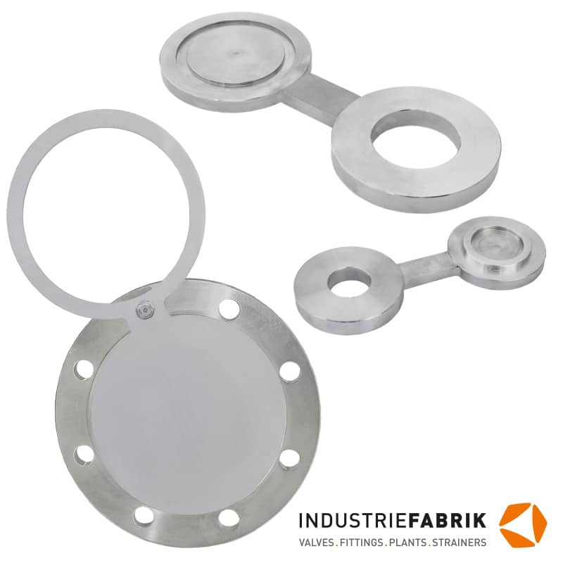 Industriefabrik Siebkorbfilter DIN2626 Steckscheibe Brillensteckscheibe Edelstahl Umsteckscheibe Drehbrille Handel kaufen online-shop - verschiedene Druckstufen (PN), Nennweiten (DN), mit Hut - individuelle Anfertigung