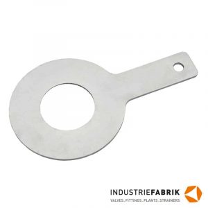 Lochscheibe Typ LS aus Edelstahl 1.4301 mit Handgriff - Typ LS mit vollem Durchgang – als Platzhalter für Blindscheiben Montage zwischen DIN EN 1092‑1 / ANSI B16.5 Flanschen - DIN 2626 gefertigt, unterschiedliche Nennweiter (DN) und Druckstufen (PN) auf Lager - kaufen im Online-Shop, direkter Hersteller und Händler